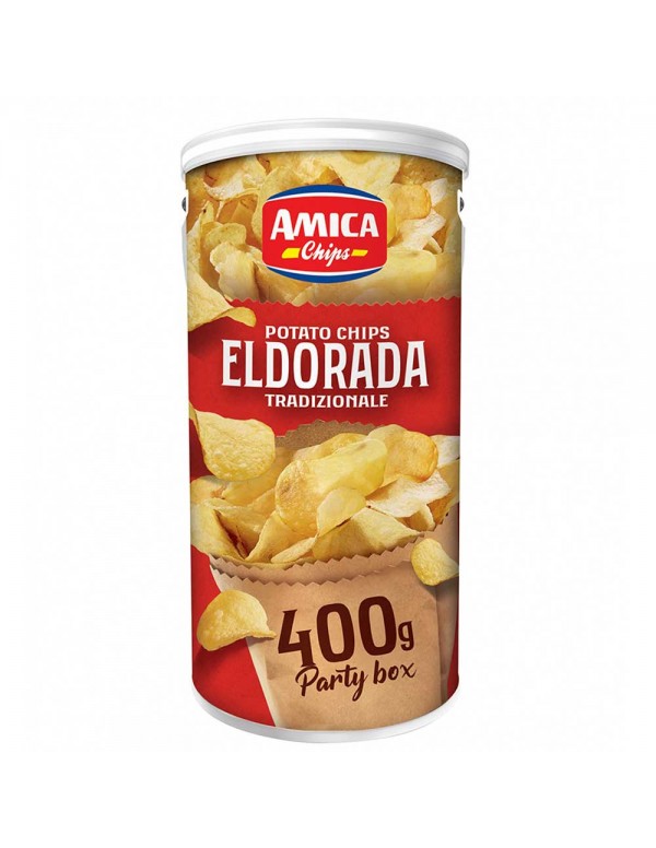 Amica Chips - Eldorada 400gr Παραδοσιακό Σωληνάριο, 144 τεμάχια (παλέτα)
