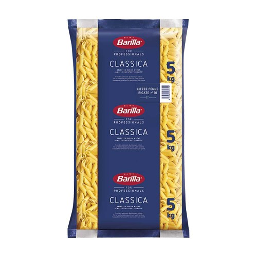 Barilla - Pasta 5Kg N°070 Mezze Penne Rigate, 54τμχ (παλέτα)