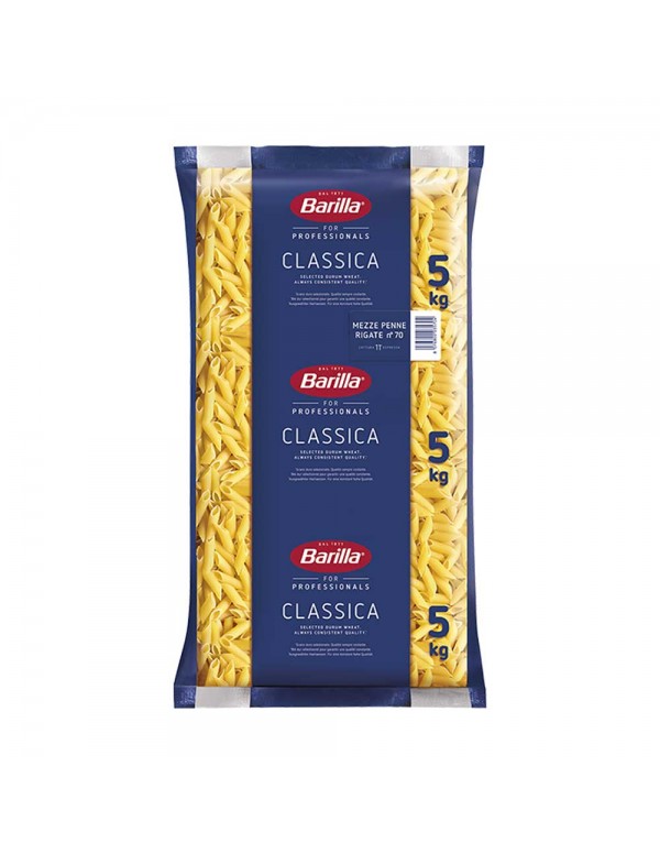Barilla - Pasta 5Kg N°070 Mezze Penne Rigate, 54τμχ (παλέτα)