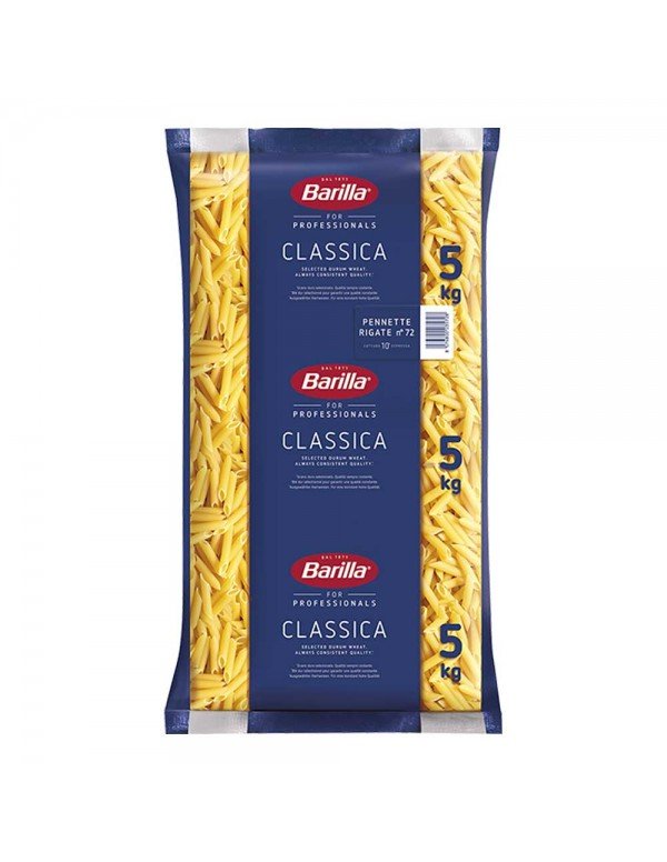Barilla - Pasta 5Kg N°072 Pennette Rigate, 54τμχ (παλέτα)