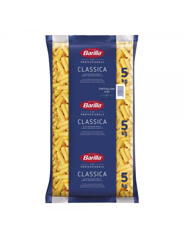 Barilla - Ζυμαρικά 5Kg N°083 Tortiglioni, 54τμχ (παλέτα)