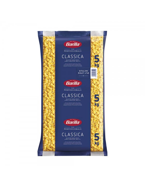 Barilla - Ζυμαρικά 5Kg N°49 Ditaloni Rigati, 54τμχ (παλέτα)