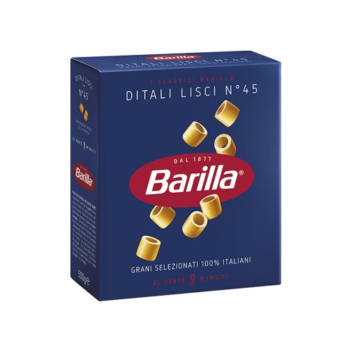 Barilla - Ζυμαρικά N°045 Ditali Lisci 500gr, 640τμχ (παλέτα)