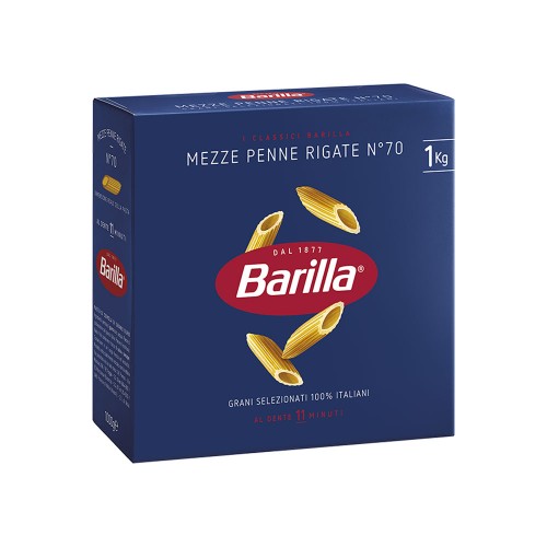Barilla - Pasta N°070 Mezze Penne Rigate 1000gr, 360τμχ (παλέτα)