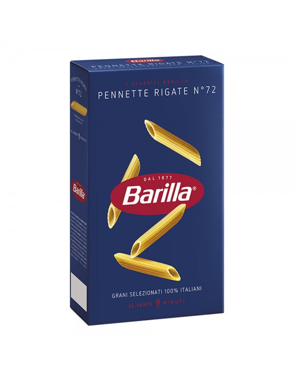 Barilla - Ζυμαρικά N°072 Pennette Rigate 500gr, 360τμχ (παλέτα)