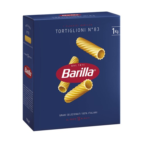 Barilla - Ζυμαρικά N°083 Tortiglioni 500gr, 480τμχ (παλέτα)