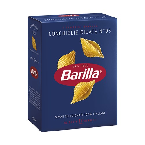 Barilla - Ζυμαρικά N°093 Conchiglie Rigate 500gr, 480τμχ (παλέτα)