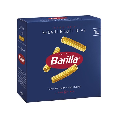 Barilla - Ζυμαρικά N°094 Sedani Rigati 1000gr, 480 τμχ (παλέτα)
