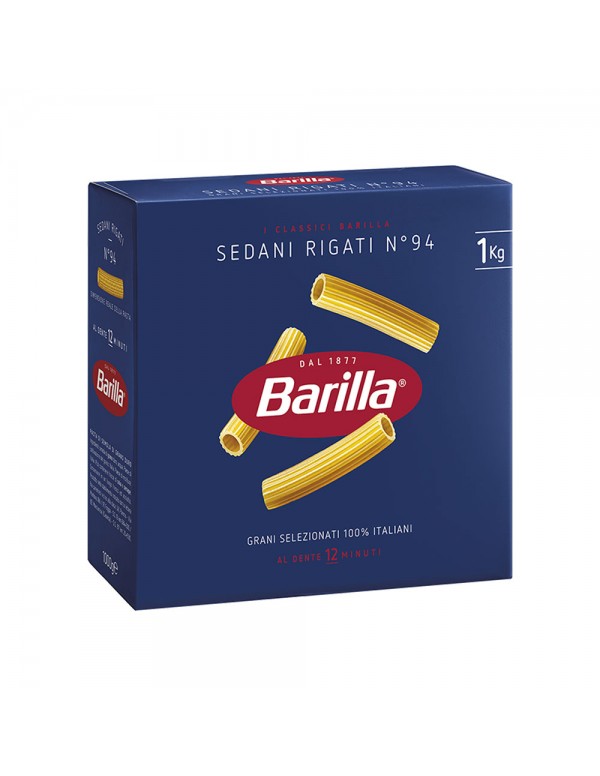Barilla - Ζυμαρικά N°094 Sedani Rigati 1000gr, 480 τμχ (παλέτα)