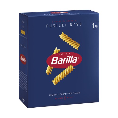 Barilla - Ζυμαρικά N°098 Fusilli 1000gr, 240 τμχ (παλέτα)