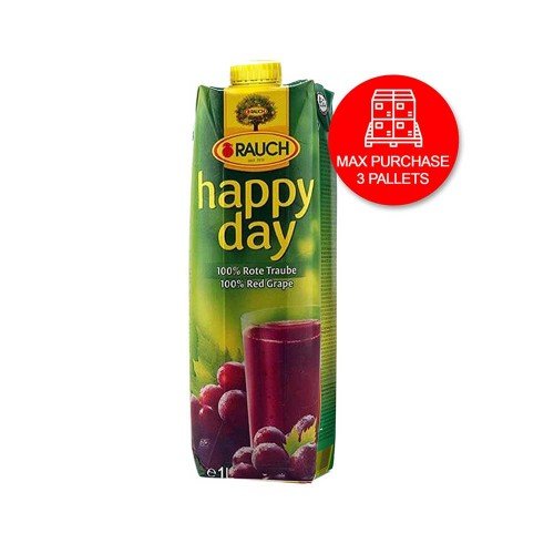 Happy Day - Χυμός 1L 100% Κόκκινα Σταφύλια, 504 τεμάχια (παλέτα)