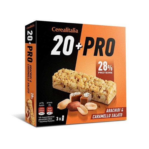 Cerealitalia - Μπάρες 20 Pro 114gr Αλατισμένη Καραμέλα (3 τεμ.), 1600 τεμ. (παλέτα)