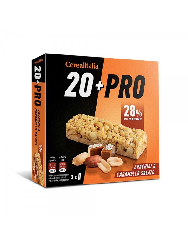 Cerealitalia - Μπάρες 20 Pro 114gr Αλατισμένη Καραμέλα (3 τεμ.), 1600 τεμ. (παλέτα)