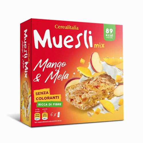Cerealitalia - Μπάρες Μούσλι 180g Μάνγκο & Μήλο (6 τεμ.), 684 τεμ. (παλέτα)