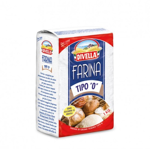 Divella - Αλεύρι 1kg "0" μαλακό σιτάρι, 880τμχ (παλέτα)