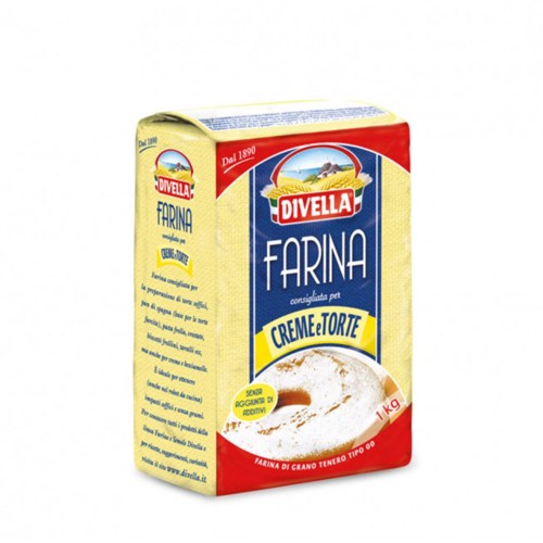 Divella - Αλεύρι 1kg Κρέμες και Κέικ "00" Μαλακό Σιτάρι, 880 τμχ (παλέτα)