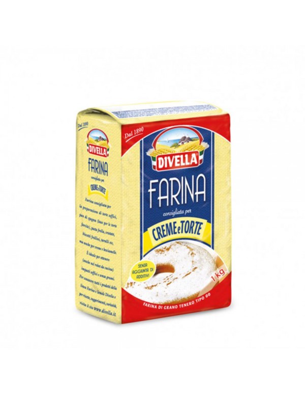 Divella - Αλεύρι 1kg Κρέμες και Κέικ "00" Μαλακό Σιτάρι, 880 τμχ (παλέτα)