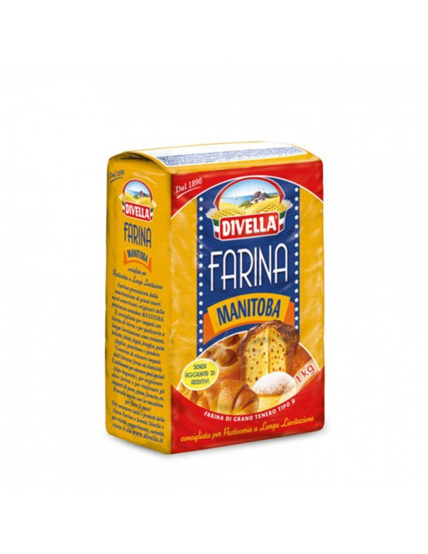 Divella - Αλεύρι 1kg Manitoba "0" μαλακό σιτάρι, 880τμχ (παλέτα)
