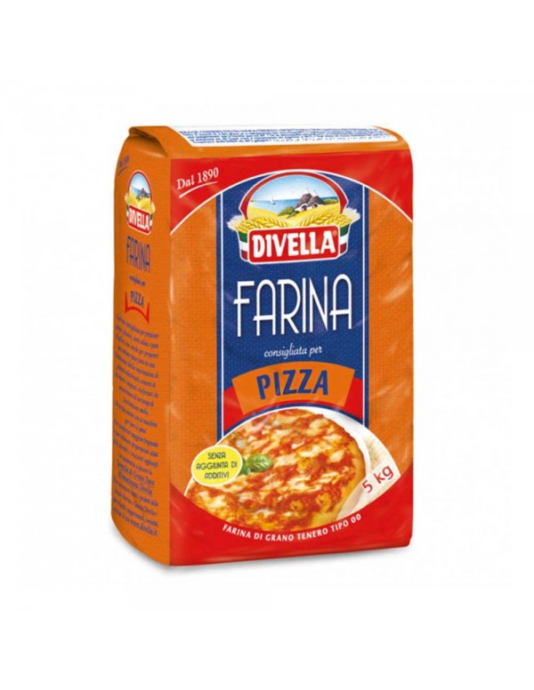 Divella - Αλεύρι 5kg Πίτσα "00" Μαλακό Σιτάρι, 165τμχ (παλέτα)