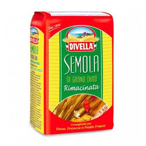 Divella - Αλεύρι 5kg Σιμιγδάλι Καν. "0" από σκληρό σιτάρι, 180 τμχ (παλέτα)