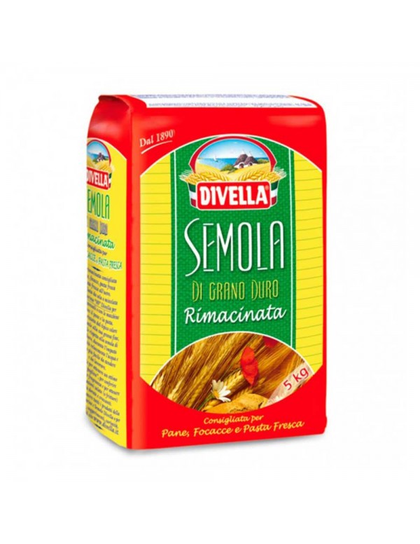 Divella - Αλεύρι 5kg Σιμιγδάλι Καν. "0" από σκληρό σιτάρι, 180 τμχ (παλέτα)