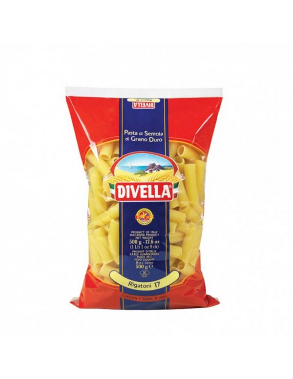 Divella - Ζυμαρικά N°017 Rigatoni 500gr, 1008 τμχ (παλέτα)