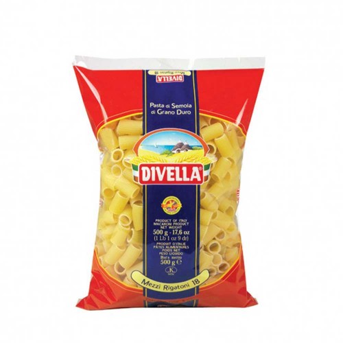 Divella - Pasta N°018 Mezzi Rigatoni 500gr, 1008τμχ (παλέτα)
