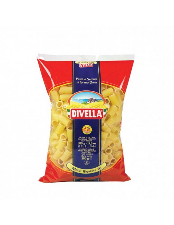 Divella - Pasta N°018 Mezzi Rigatoni 500gr, 1008τμχ (παλέτα)