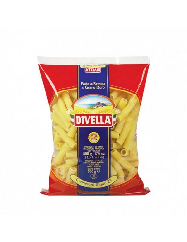 Divella - Pasta N°021 Canneroni Rigati 500gr, 1008τμχ (παλέτα)