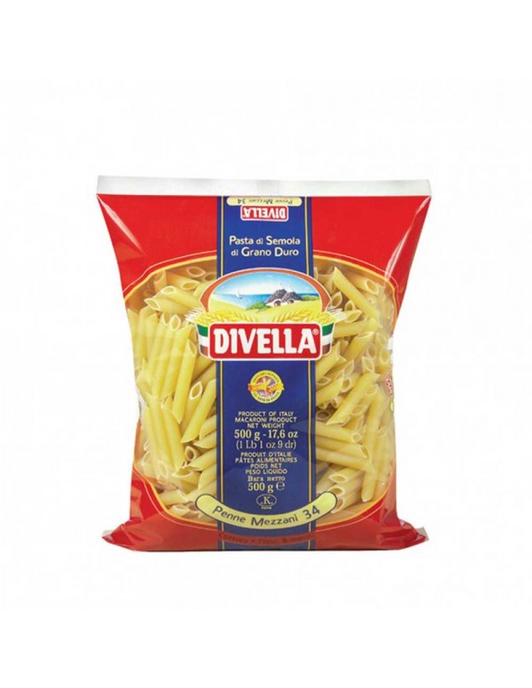 Divella - Pasta N°034 Penne Mezzani 500gr, 1008τμχ (παλέτα)