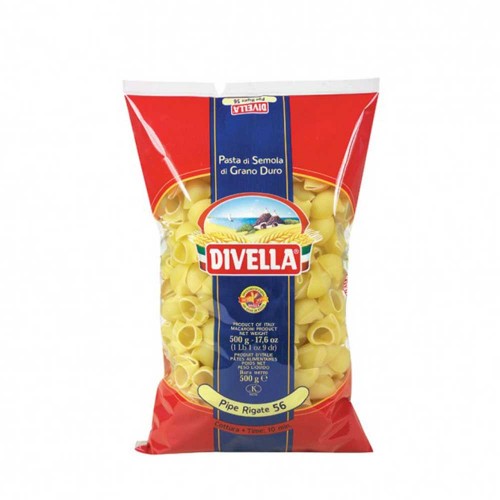 Divella- Ζυμαρικά N°056 Pipe Rigate 500gr, 864τμχ (παλέτα)