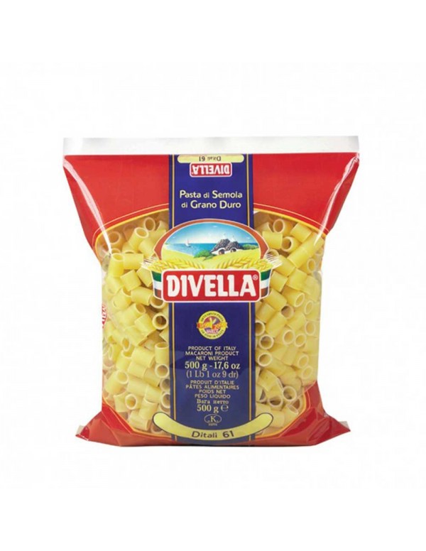 Divella - Ζυμαρικά N°061 Ditali 500gr, 1344 τμχ (παλέτα)