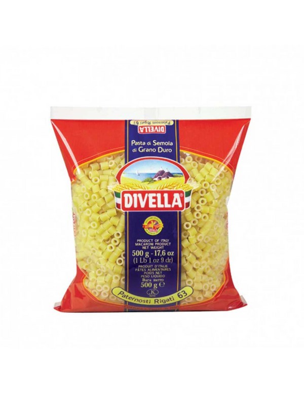 Divella - Ζυμαρικά N°063 Paternosti Rigati 500gr, 1344τμχ (παλέτα)