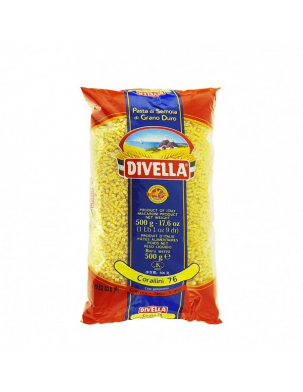 Divella - Ζυμαρικά N°076 Corallini 500gr, 2304 τμχ (παλέτα)