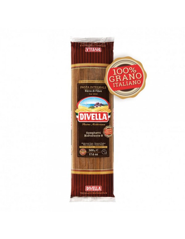 Divella - Μακαρόνια ολικής αλέσεως N°008 500gr, 2160τμχ (παλέτα)