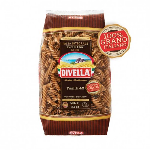 Divella - Ολικής αλέσεως N°040 Fusilli 500gr, 864τμχ (παλέτα)