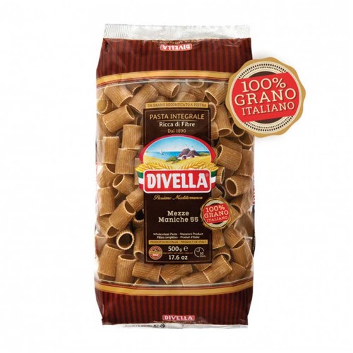 Divella - ολικής αλέσεως N°055 Mezze Maniche 500gr, 864τμχ (παλέτα)