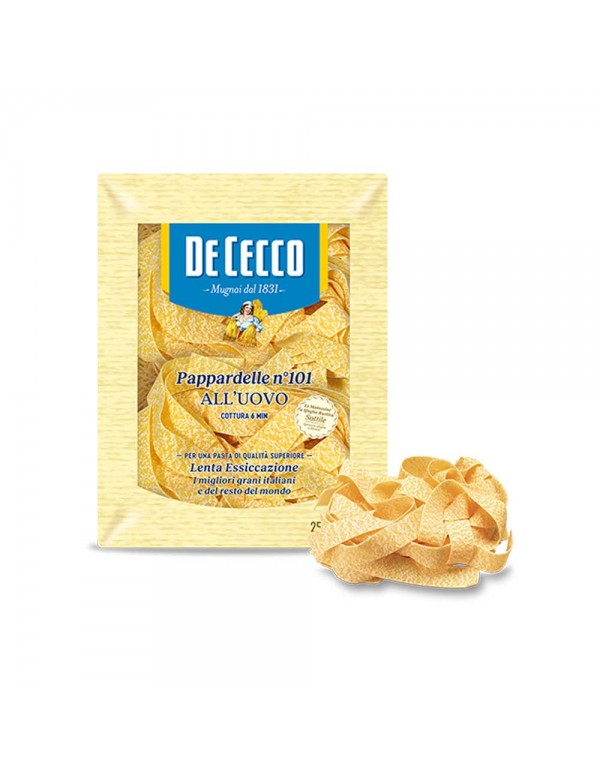 De Cecco - Αυγοζυμαρικά 250gr N°101 Pappardelle, 288τμχ (παλέτα)