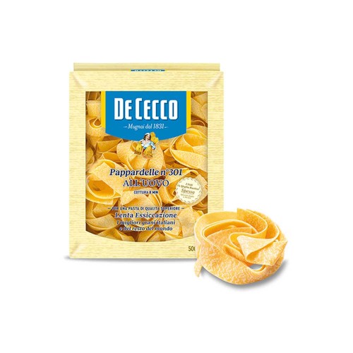 De Cecco - Αυγοζυμαρικά 500gr "Nidi" N°301 Pappardelle, 168 τμχ (παλέτα)