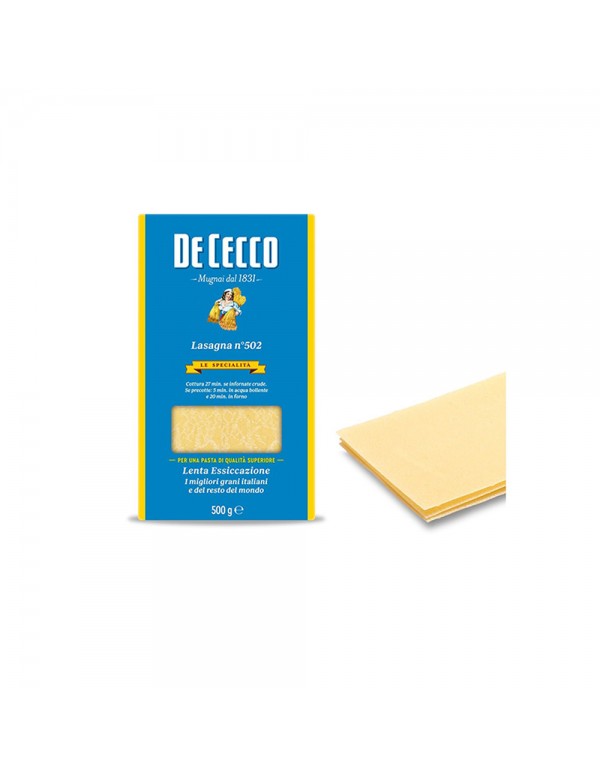 De Cecco - "Le Specialità" 500gr N°502 Λαζάνια, 720τμχ (παλέτα)