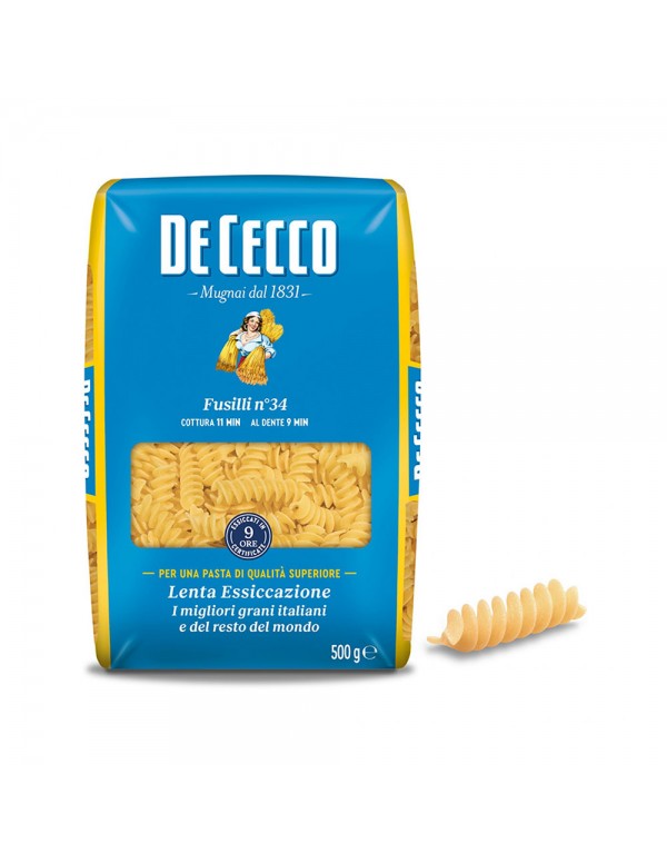 De Cecco - Ζυμαρικά N°034 Fusilli 500gr, 432τμχ (παλέτα)