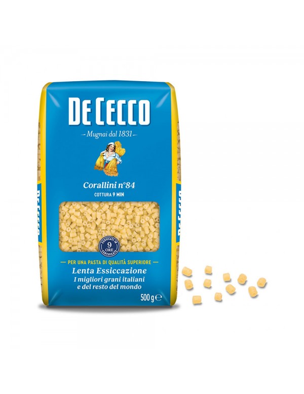 De Cecco - Ζυμαρικά N°084 Corallini 500gr, 672τμχ (παλέτα)