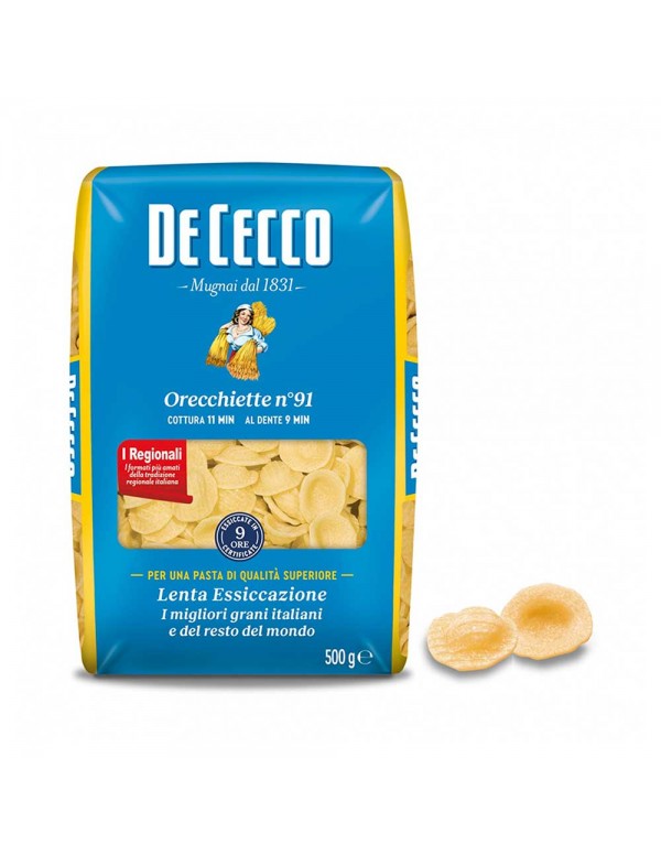 De Cecco - Ζυμαρικά N°091 Orecchiette 500γρ, 840τμχ (παλέτα)