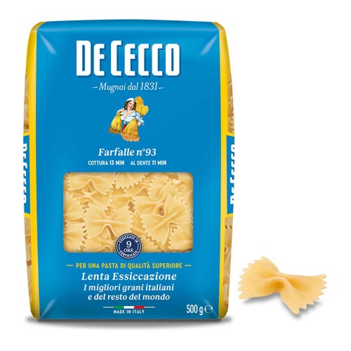 De Cecco - Ζυμαρικά N°093 Farfalle 500gr, 840τμχ (παλέτα)