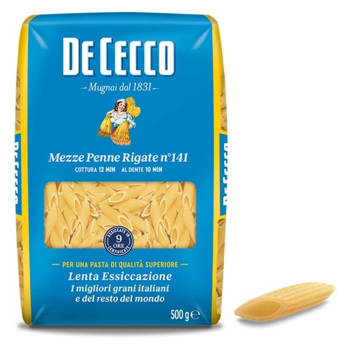 De Cecco - Pasta N°141 Mezze Penne Rigate 500gr, 672pcs (pallet)