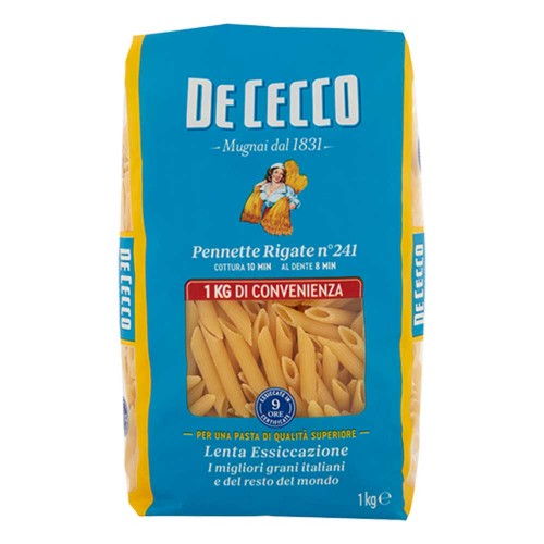 De Cecco - Ζυμαρικά N°241 Pennette Rigate 1Kg, 216τμχ (παλέτα)