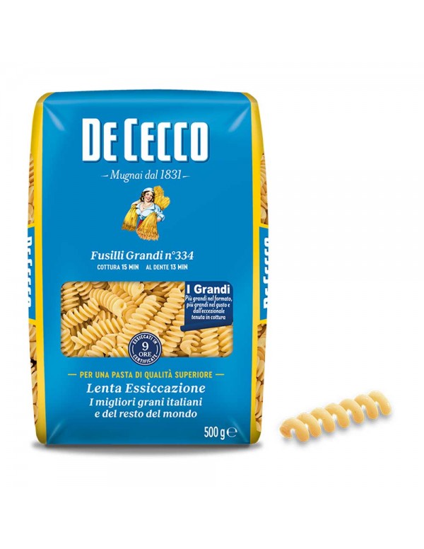De Cecco - Ζυμαρικά N°334 Fusilli Grandi 500gr, 432τμχ (παλέτα)