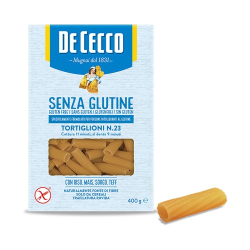 De Cecco - Μακαρόνια Χωρίς Γλουτένη N°023 Tortiglioni 400gr, 560τμχ (παλέτα)