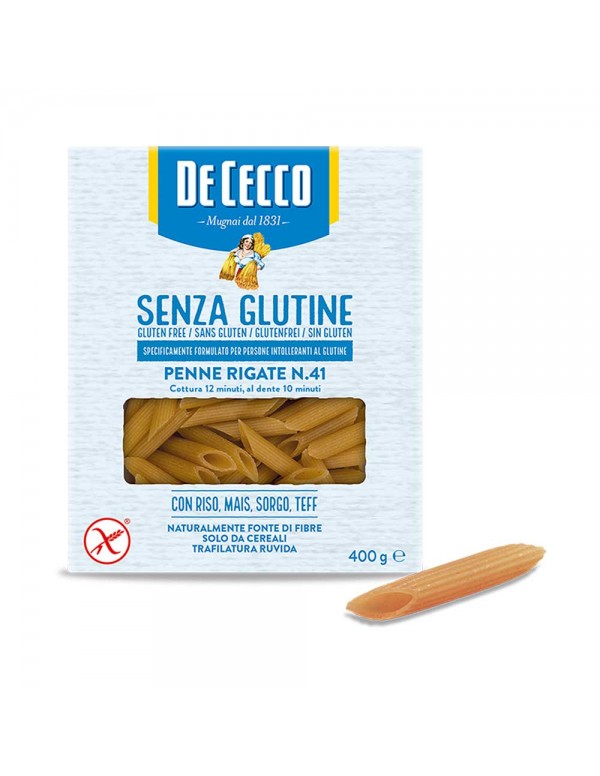 De Cecco - Μακαρόνια Χωρίς Γλουτένη N°041 Penne Rigate 400gr, 672τμχ (παλέτα)