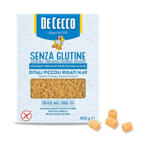De Cecco - Μακαρόνια Χωρίς Γλουτένη N°069 Ditali Piccoli Rigati 400gr, 924τμχ (παλέτα)